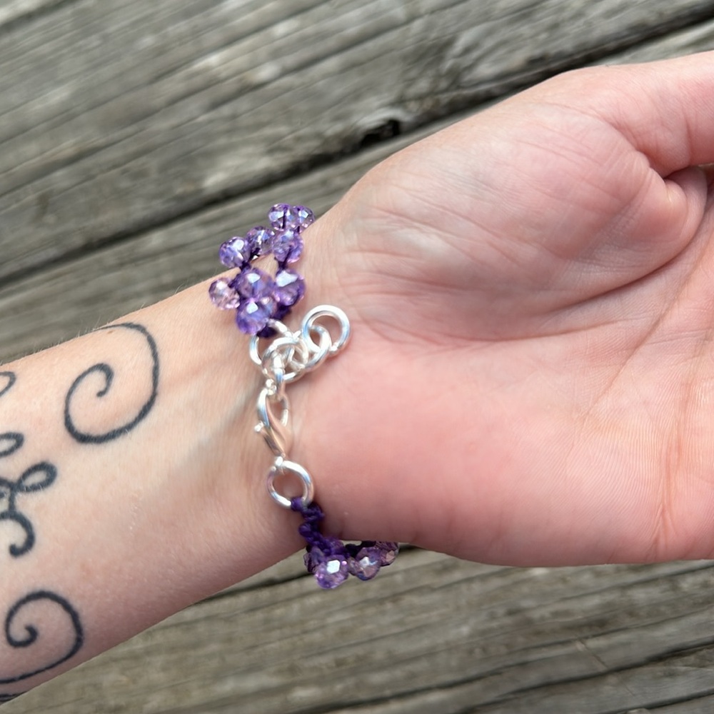 Purple crystal bracelet - Picture 4 of 7